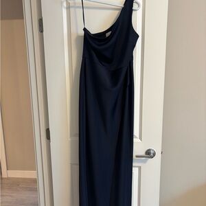 BHLDN Midnight Blue One-Shoulder Gown